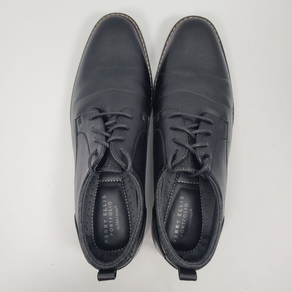 Perry Ellis Pacino Men's Black Faux Leather Oxford Shoes US Size 12 - Picture 5 of 8